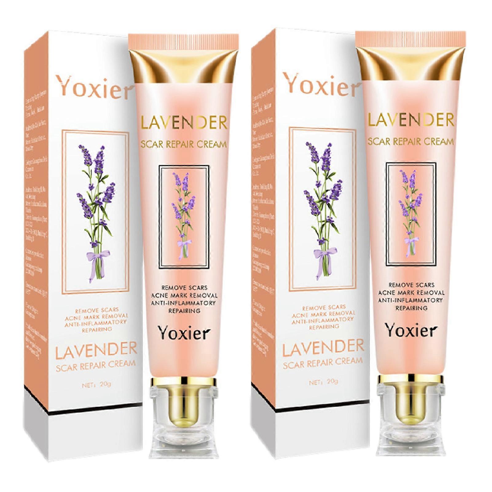 2 יחידות קרם תיקון צלקות לבנדר ג'ל יעיל להסרת צלקות אקנה