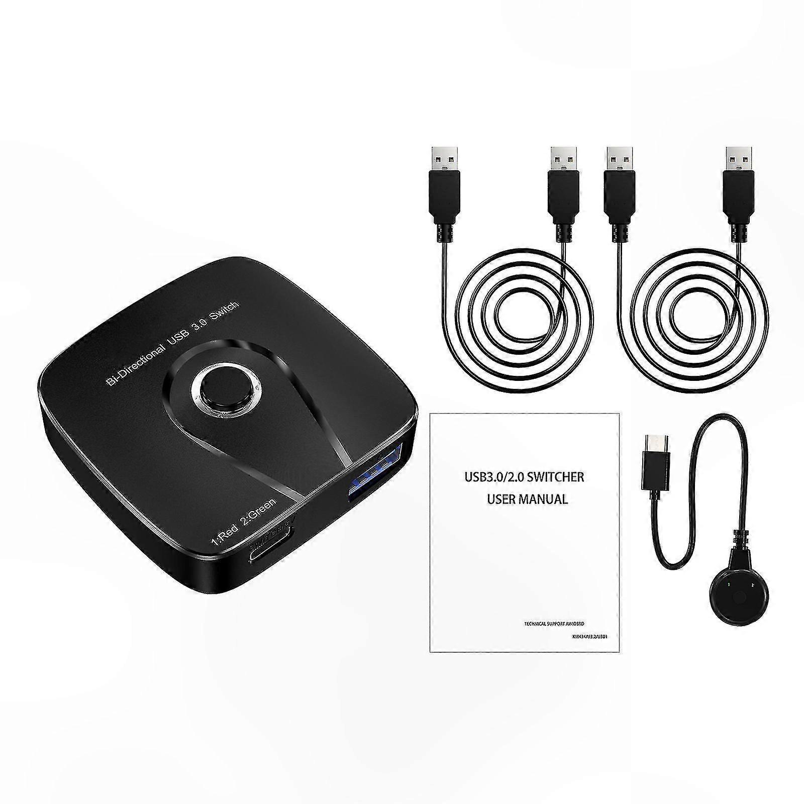 USB 3.0 Sharing Hub for 2 Computers to Access 1 USB Device with Switch Selector Box