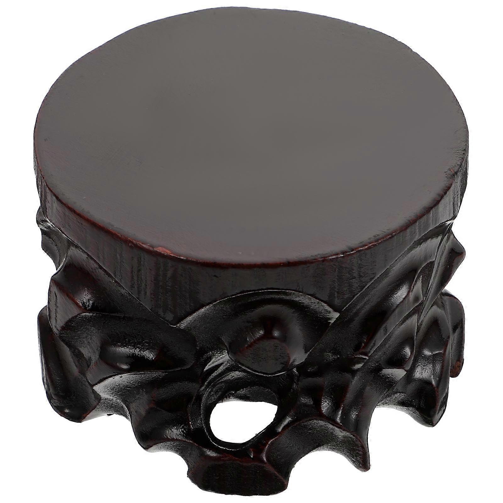 Elegant Display Stand for Antique Jade Teaware, Carved Base with Smooth Edges, Stylish Desktop Decoration for Chinese Teapots and Cups