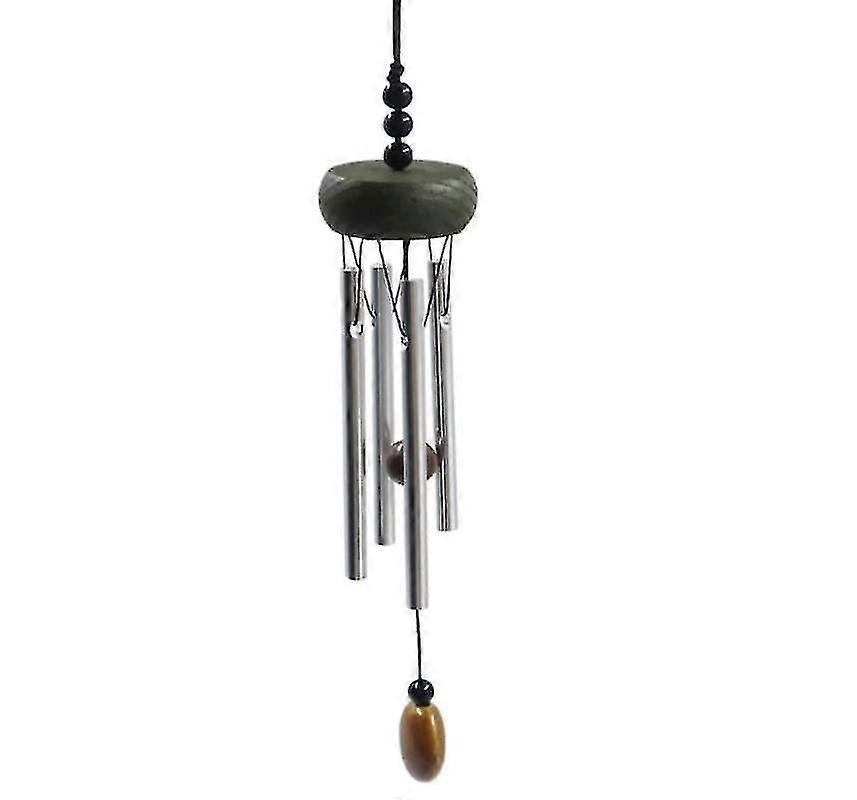 Mini Solid Wood Metal Wind Chime, Natural Melody, Green