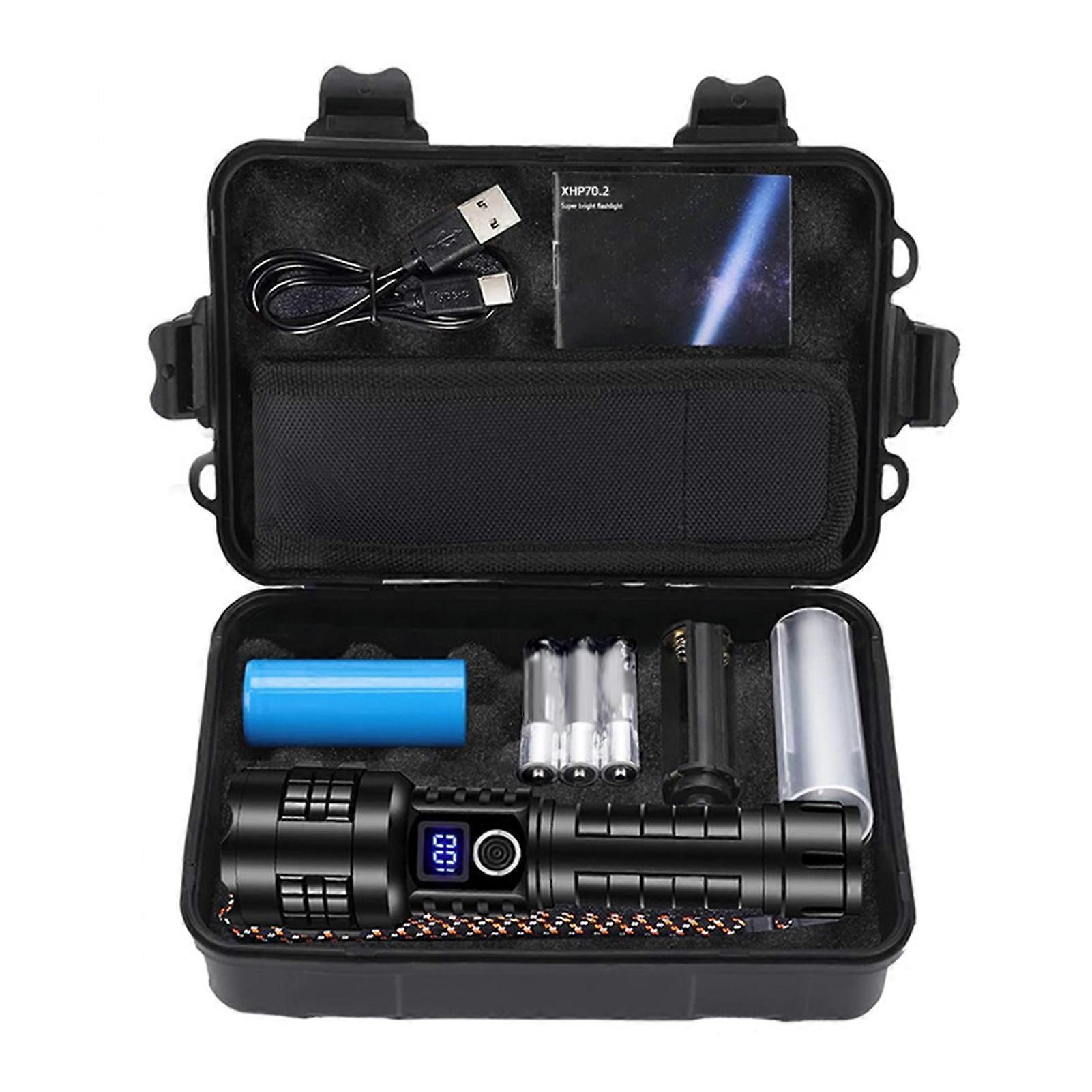 Rechargeable Flashlight Extra Bright Zoomable Flashlight with 5 Modes for Camping Adventures