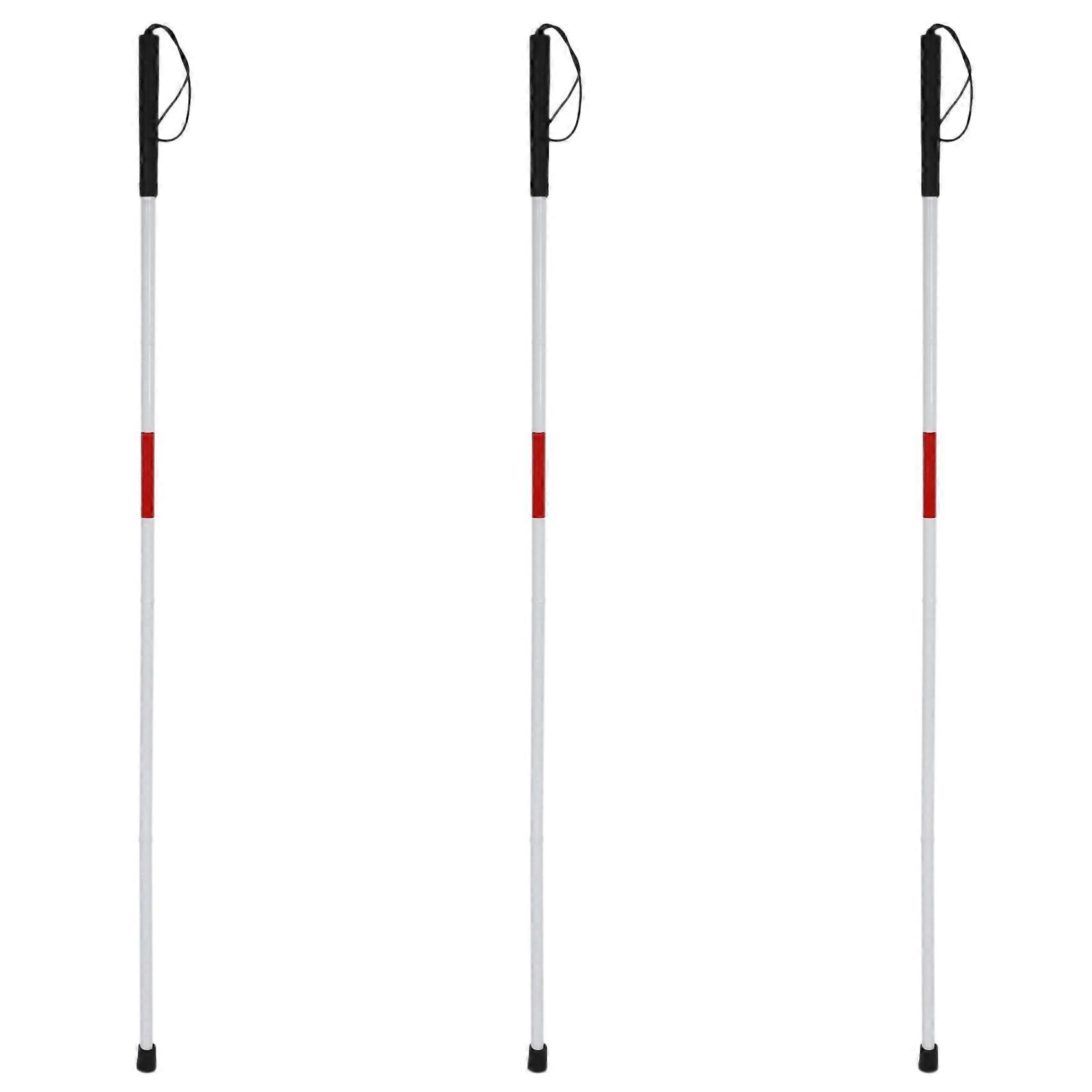 3X Visually Impaired Crutch Cane Blind Walking Stick Walker Aluminium Easy Folding