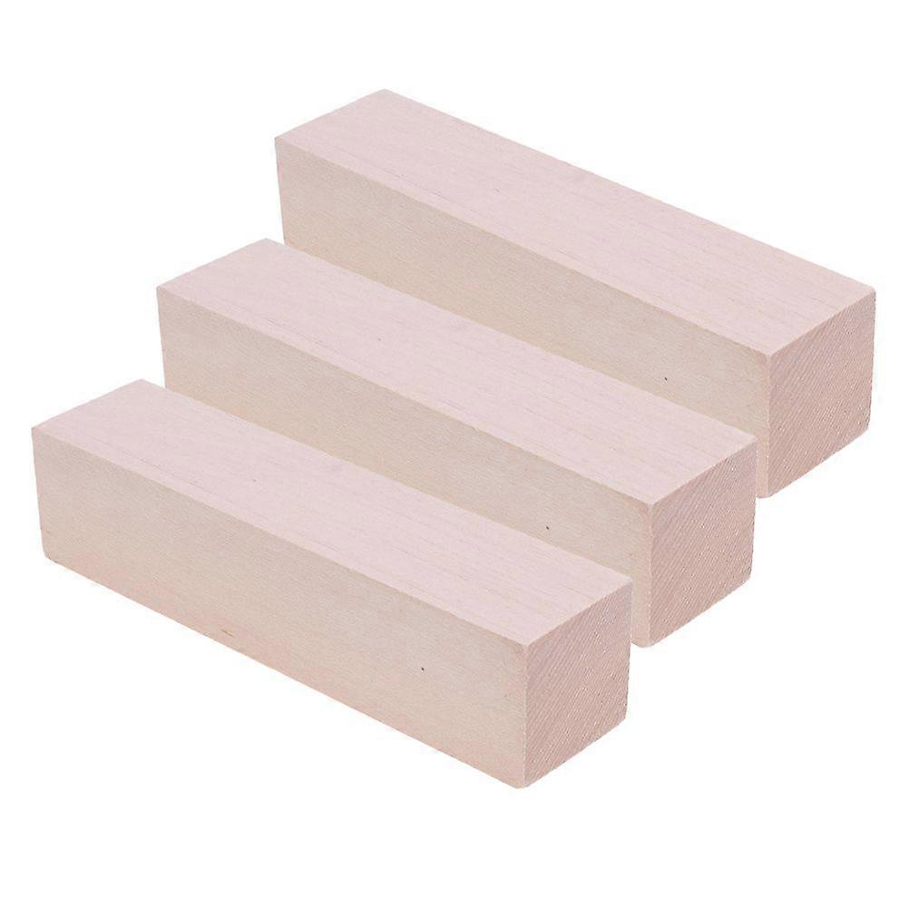 3pcs Wooden Block Carved Wood Beam Hand-Carved Model Material Carving Wooden Block (Size 2)