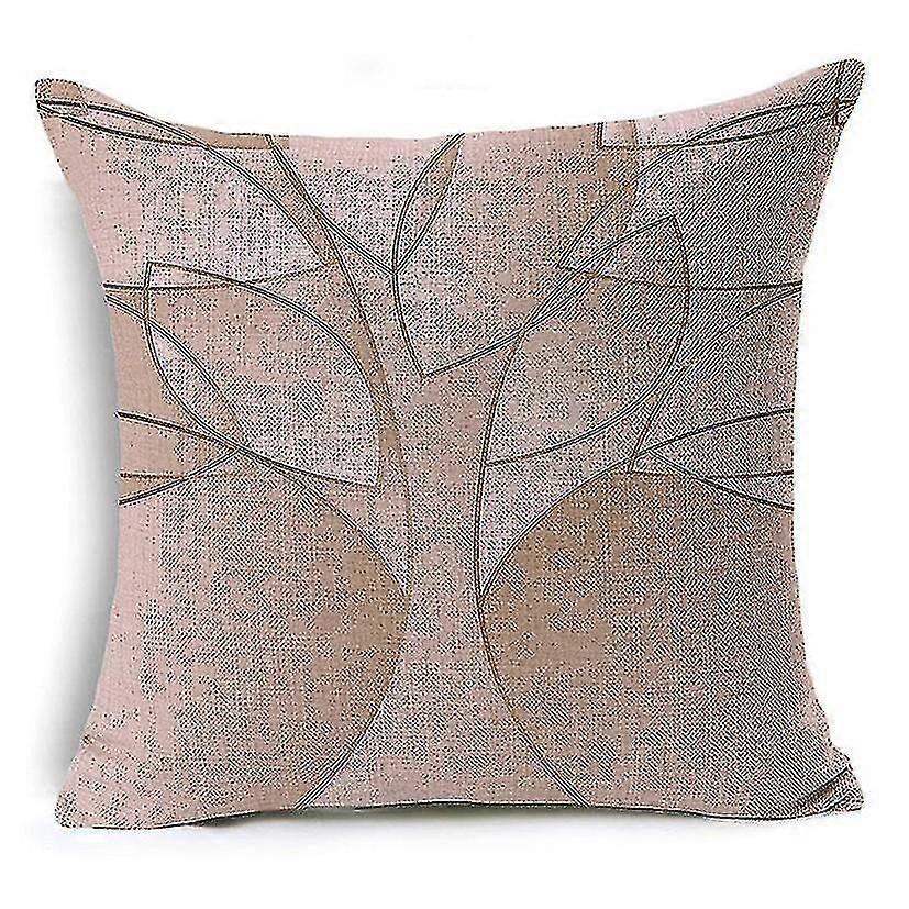Gradient geometric pillowcase, cotton and linen material, 45x45cm, invisible zipper