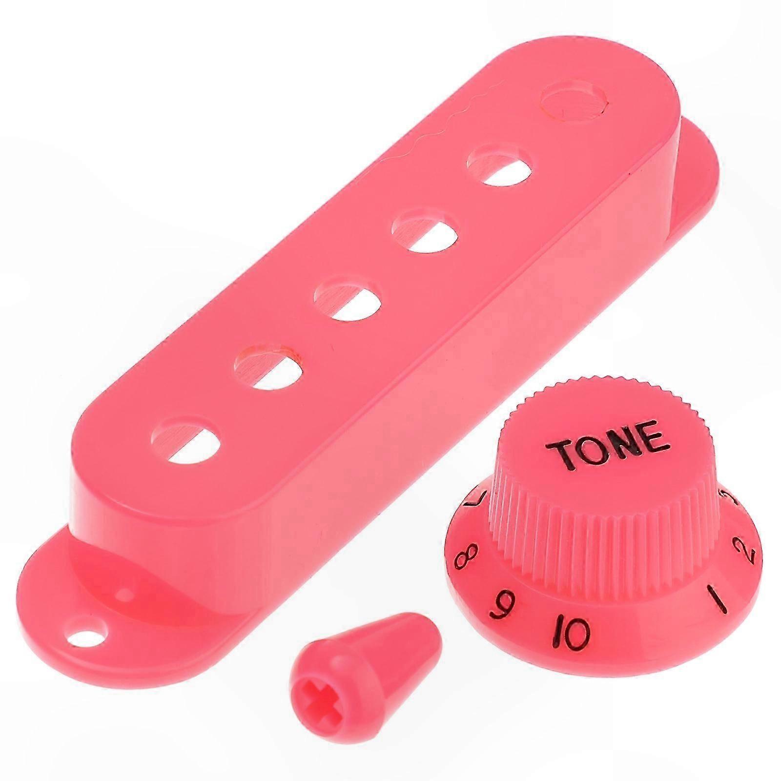 Dark Strat Pickup Covers Knobs Switch Tip Set