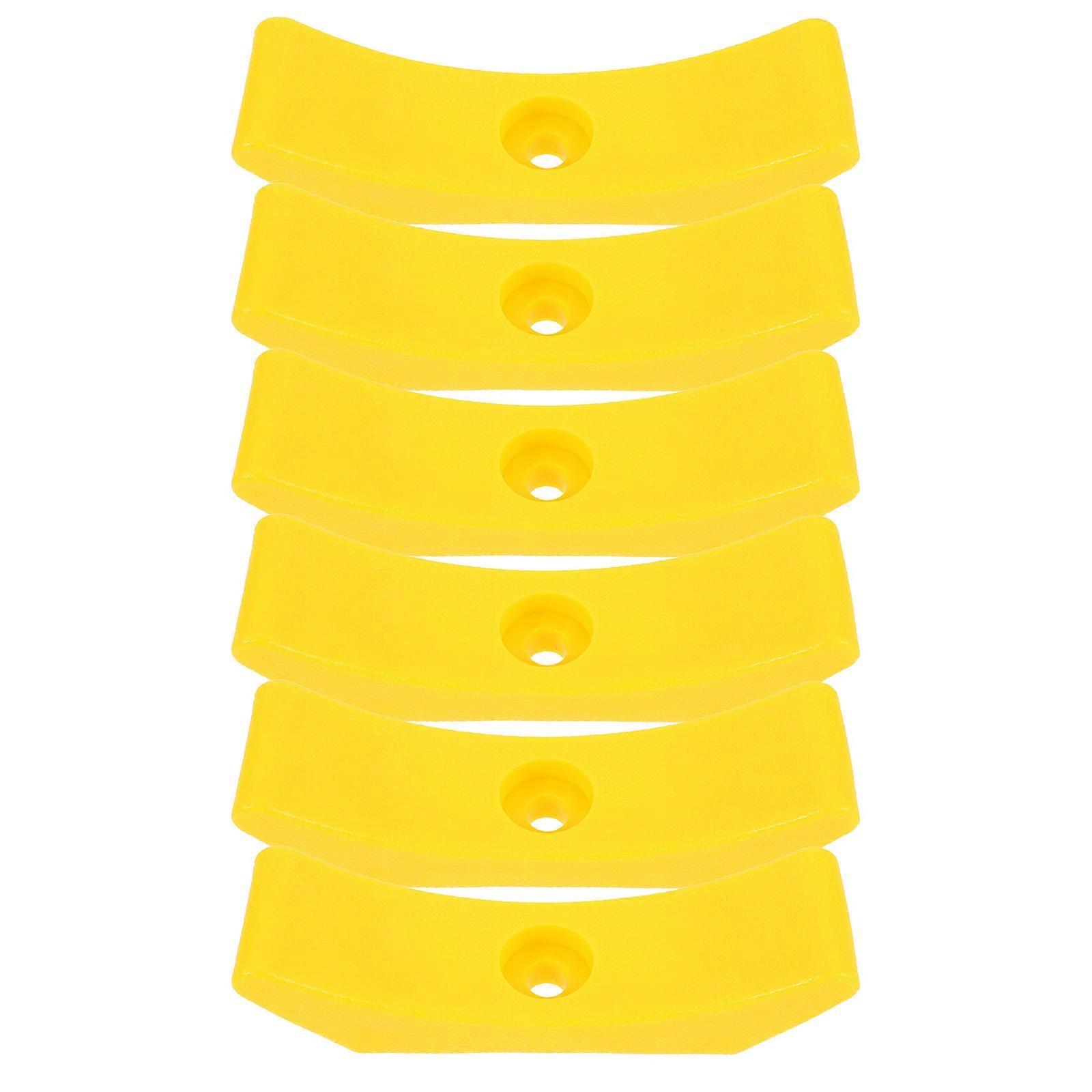 Dumbbell Holder Stand for Home Yellow Plastic Material 6pcs Gym Accessory 10.5x8.2 Inches