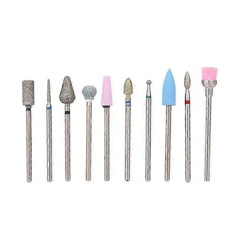Professional Nail Drill Bits Diamond Alloy 10Pcs Set