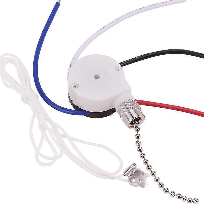 Ceiling Fan Switch Kit 3 Speed 4 Wire, Fan Switch Zipper Speed Control Switch, ZE-208S Pull Wire Sw