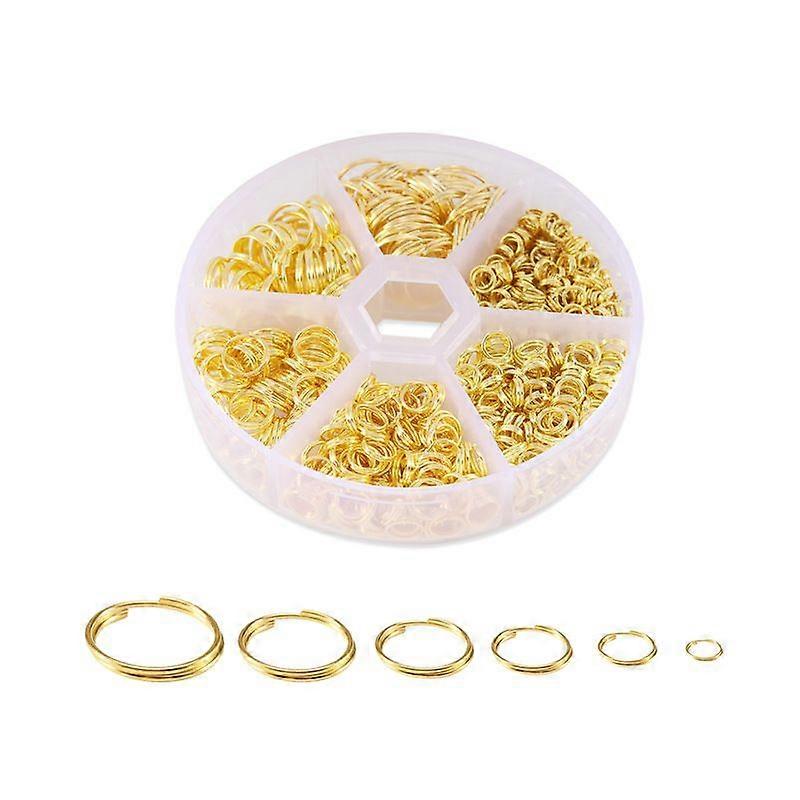 690 Pieces Open Jump Rings, Open Jump Rings, 6 Sizes of Metal Open Jump Rings,