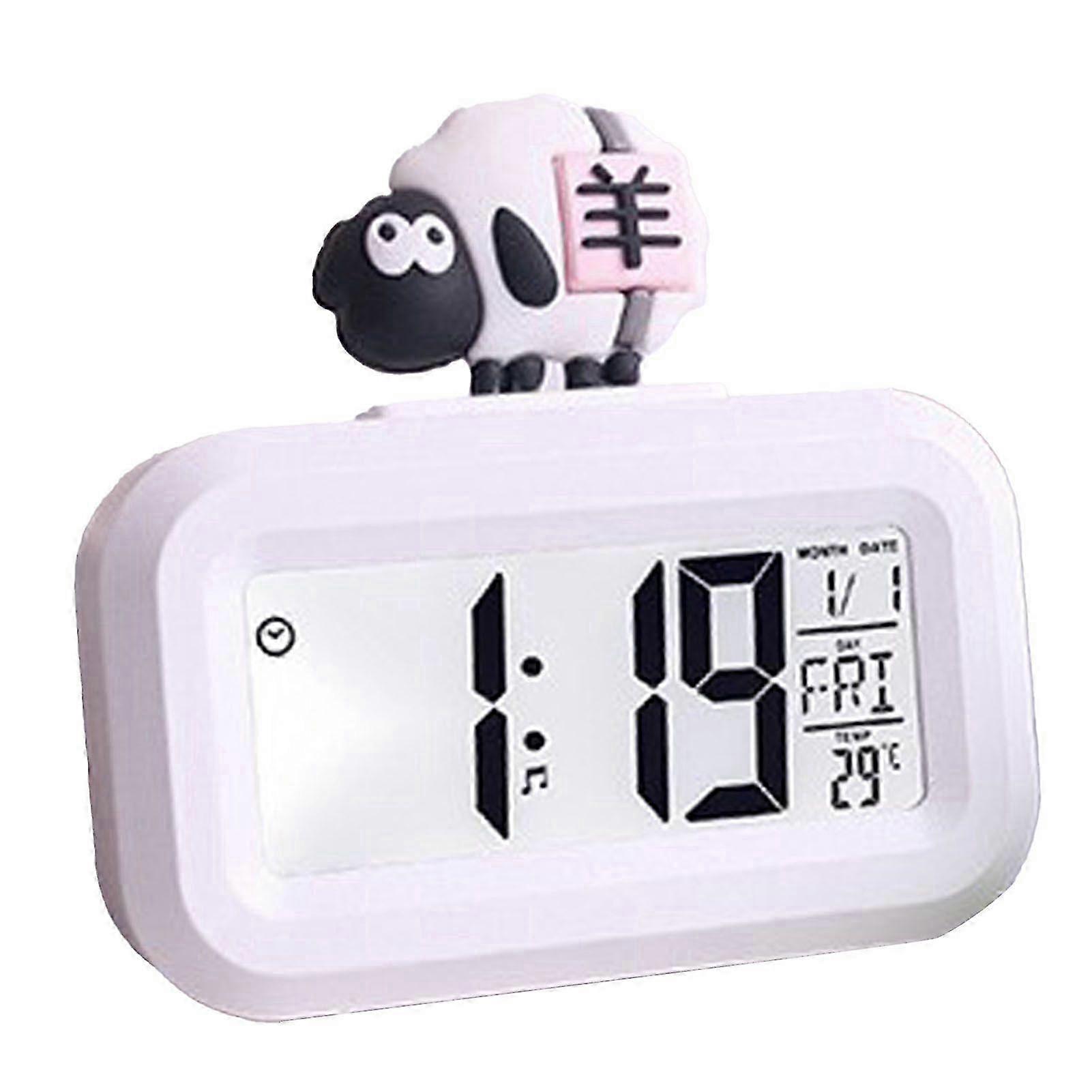 Electronic Clock Cute Cartoon LED Screen Desktop Electronic Alarm Data Time Calendar Temperature Clock