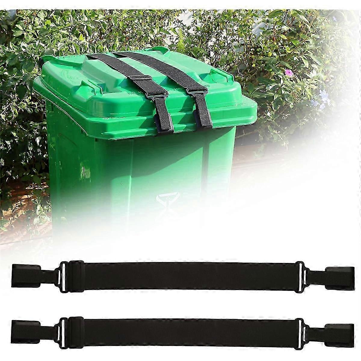 Animal Trash Can Lock with Dual Paws - Raccoon-Proof Adjustable Lock for Securely Fastening Trash Bins