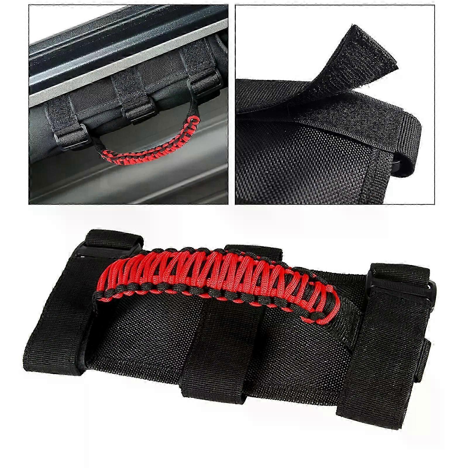 Paracord Triple Straps Roll Bar Grab Handle Grips Fit For Jeep Wrangler YJ JT 2 to 3 Inch Bars Driving Car Fitment