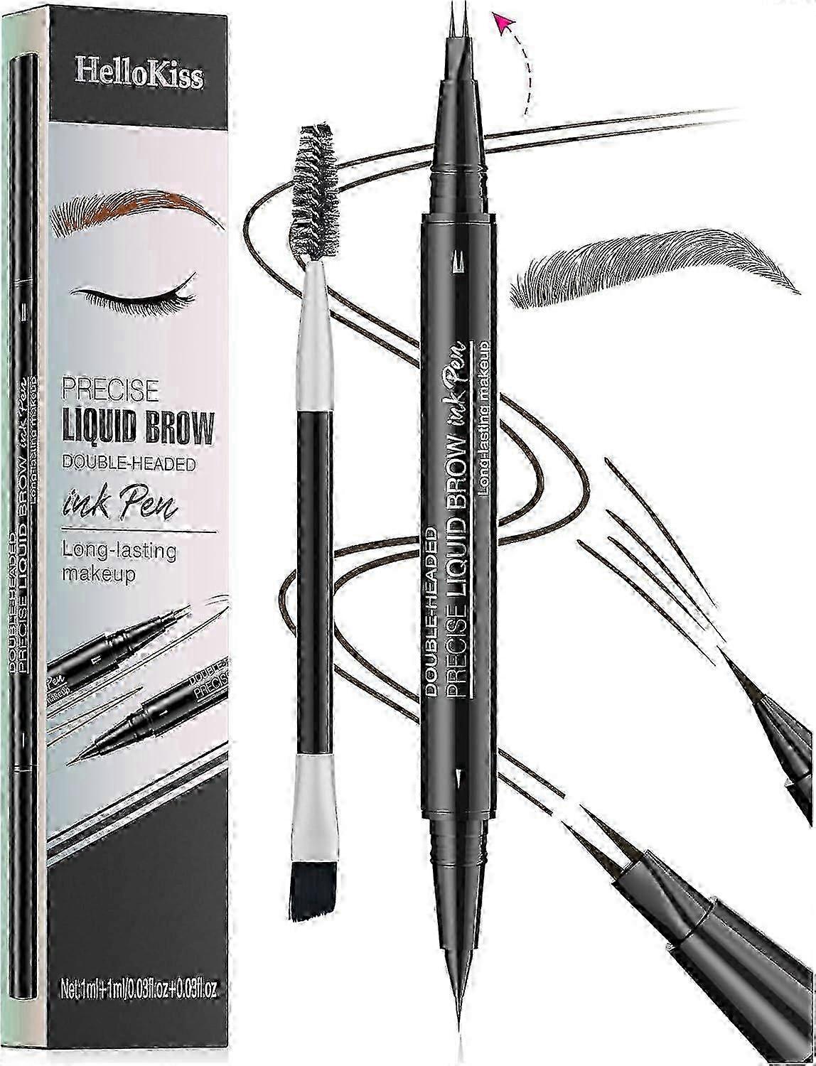 Natural Brow Eyebrow Pen, New 2-In-1 Dual-Ended Microblading Eyebrow Pencil, with Micro-Fo