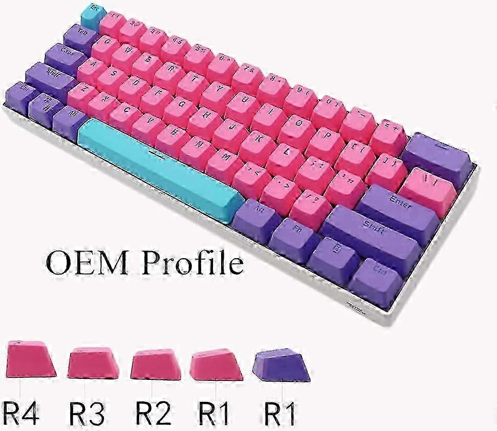Smooth Texture Pbt Keycaps, Cherry Mx Stem Compatible For Seamless Integration, Anti-Grease Coating Ensures Durability, 61-Key Set For 60% Mechan