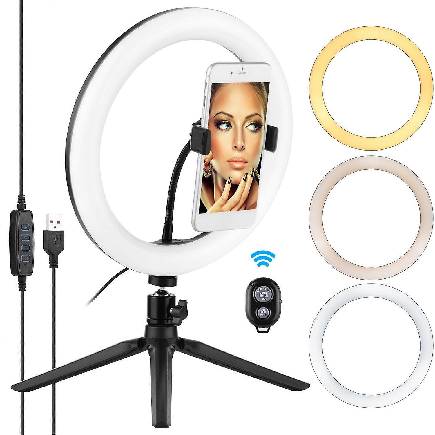 Andoer 10inch LED Ring Light Kit with Tripod & Remote Shutter
