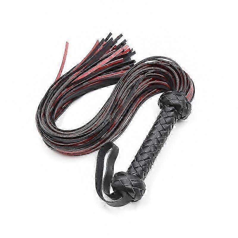 Equestrian Whip Buffalo Leather, Horse Training Whip with Non-Slip Handle, 63cm Riding Crop for Equestrian Accessories