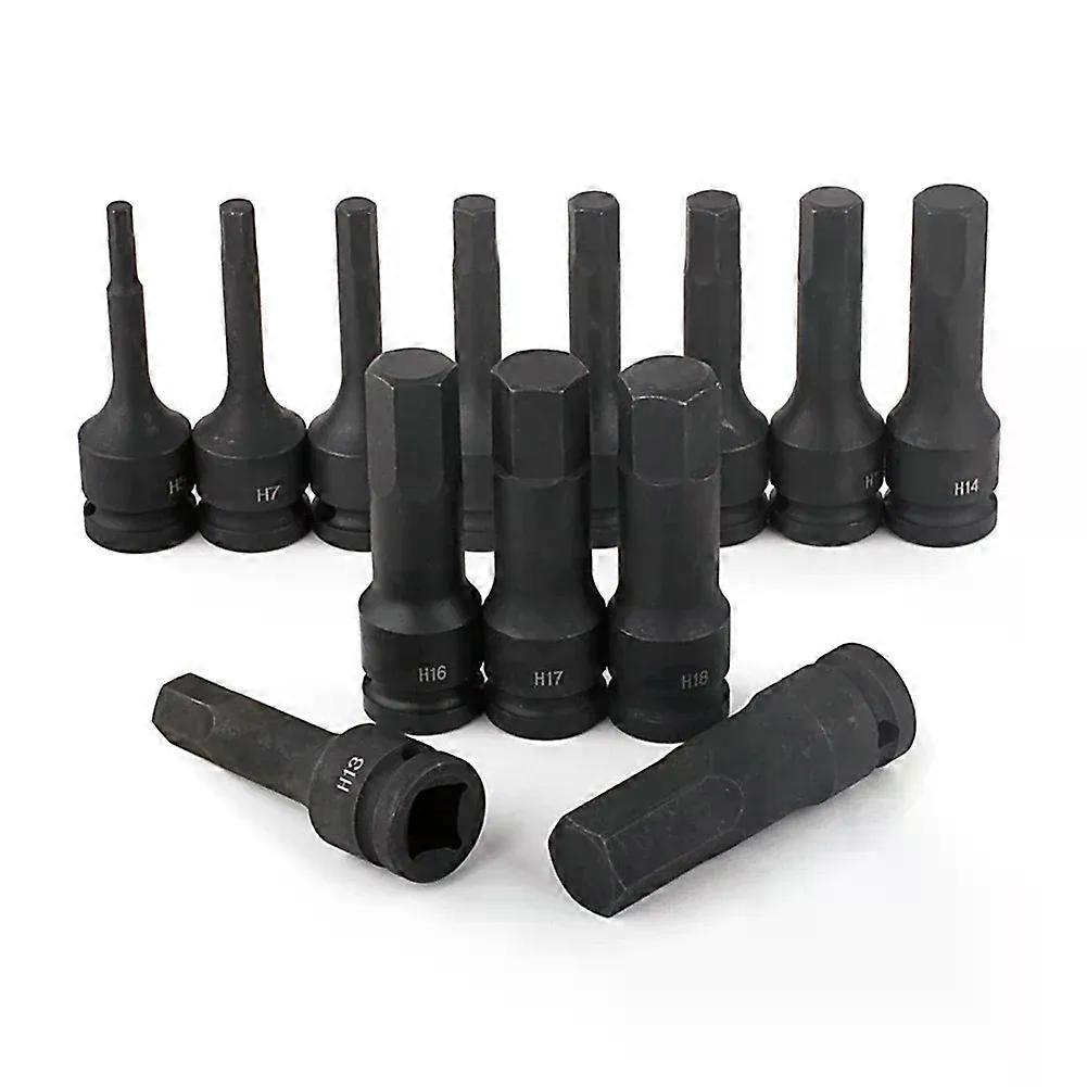 Drive Impact Socket Set Hex Bits Long Air Driver Metric 1/2In H4 H5 H6 H7 H8 H9 H10 H11 H12 H13 H14 H15 H16 H17 H18 H19 General