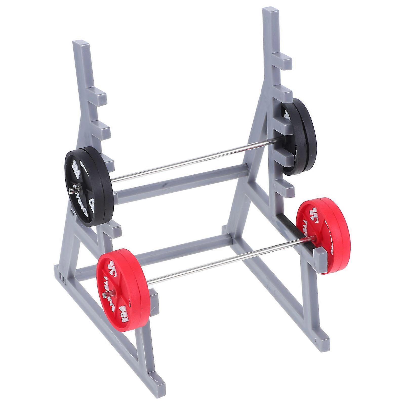 Silver Squat Rack Pen Holder for Weightlifting Fans 3Sets Miniature