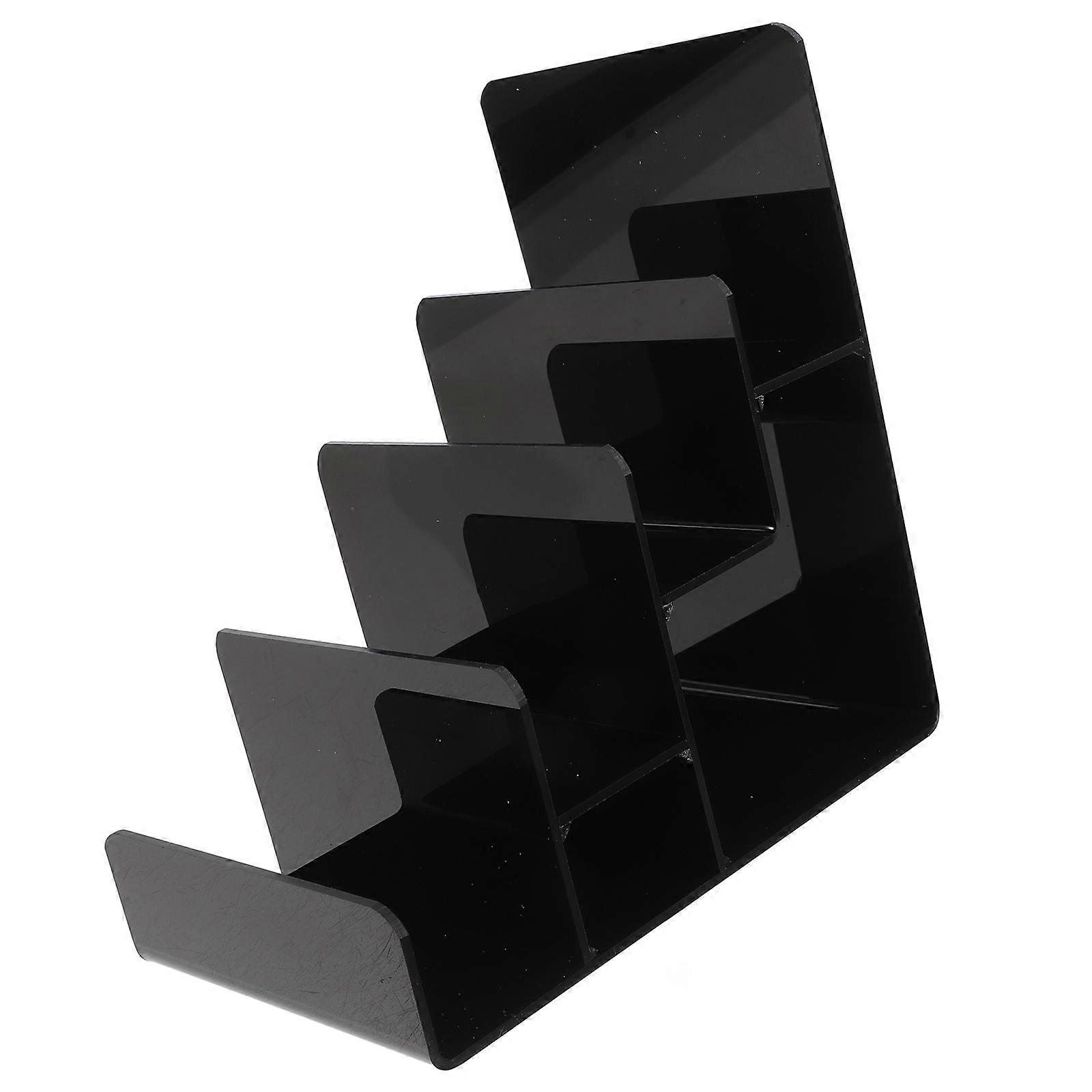 4Pcs Acrylic Wallet Display Stand for Display Multi-Layer Organizer with Black Color