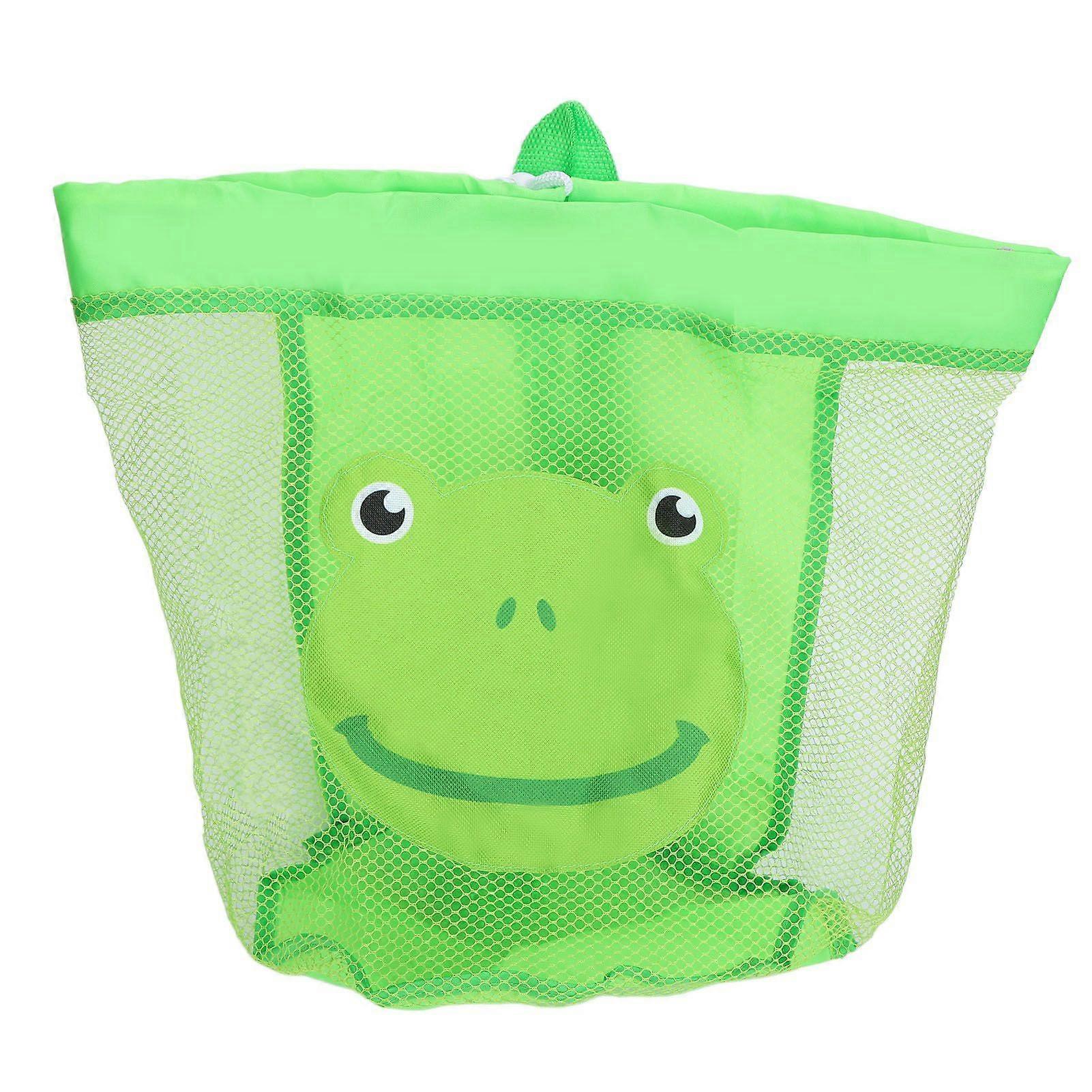 Kids Toy Storage Bag Extra Large Mesh Breathable Collapsible Beach Bag with Shoulder StrapGreen