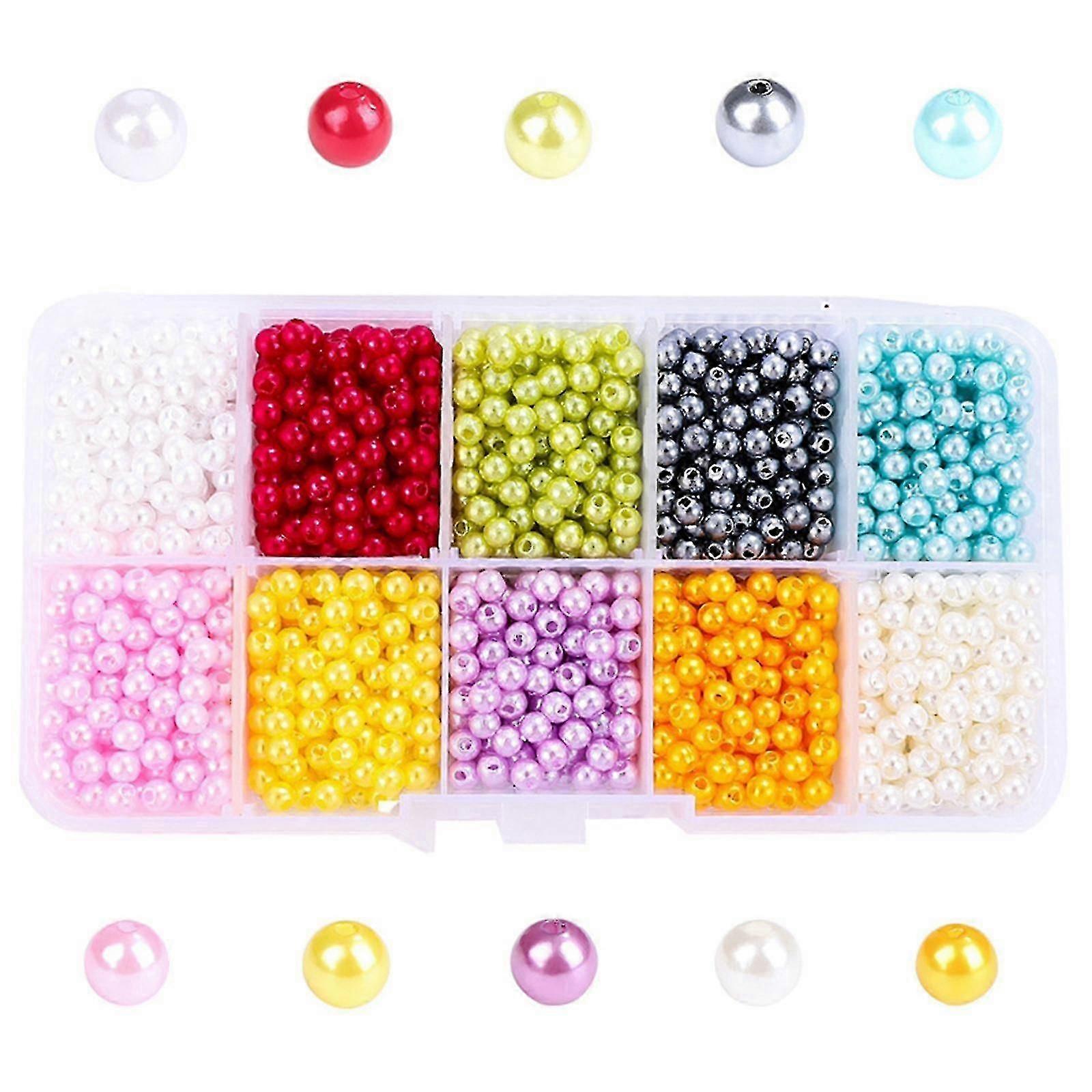 Diy Jewelry Making Beads Kit Round Loose Spacer Beads With Plastic Storage Box