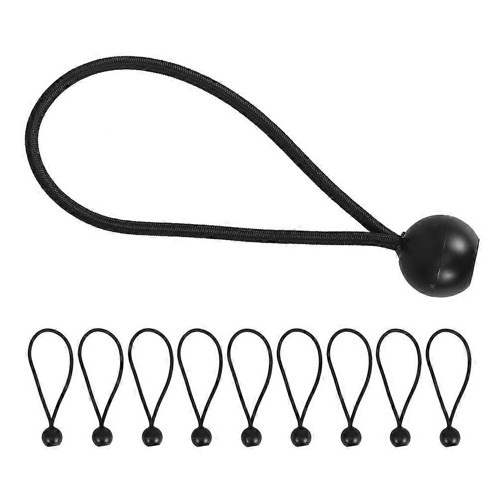 Black Ball Bungee Cords for Outdoor Use 10Pcs Elastic Tie Down Straps
