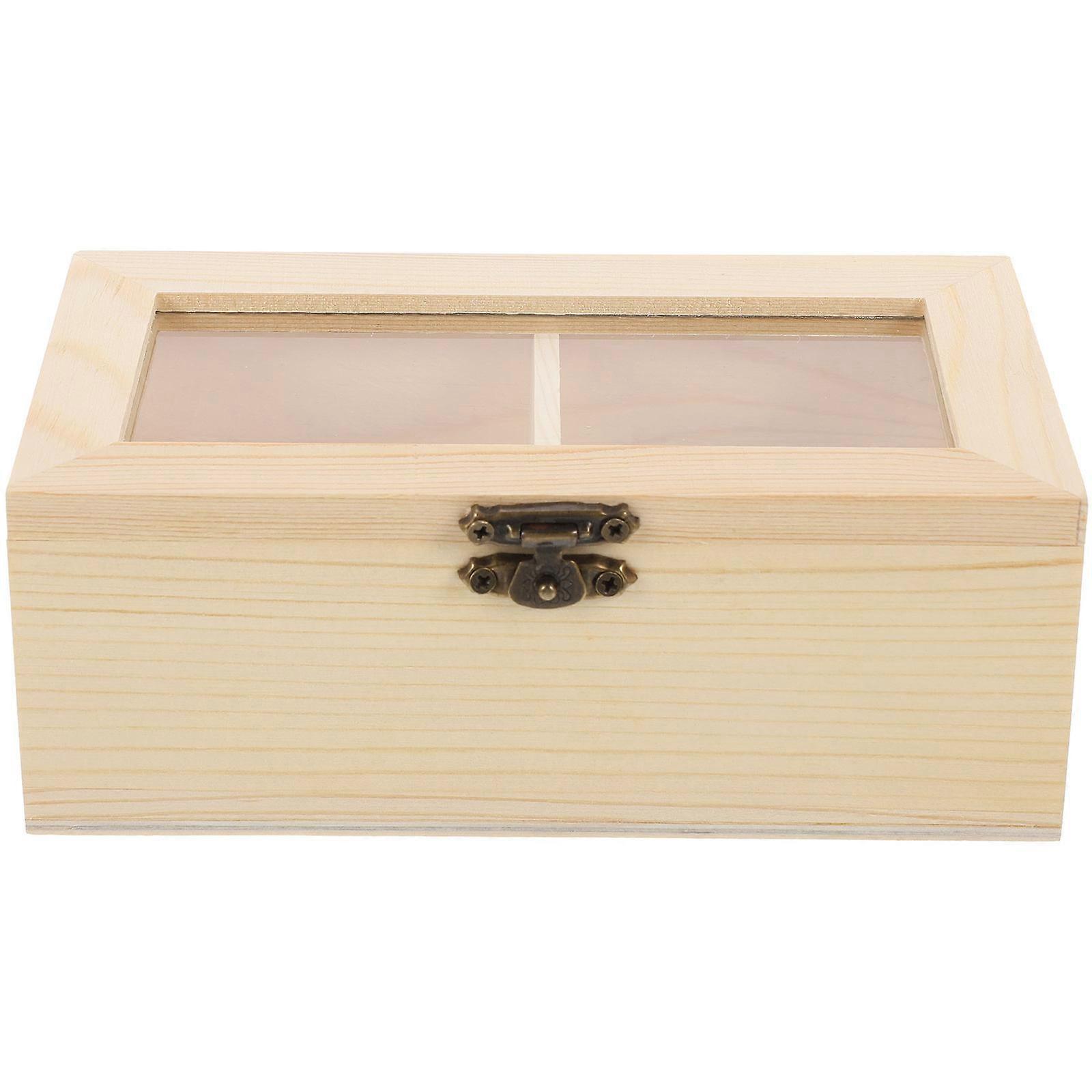 4Pcs Tea Bag Holder Wood Organizer for Storage Use with 2 Compartments