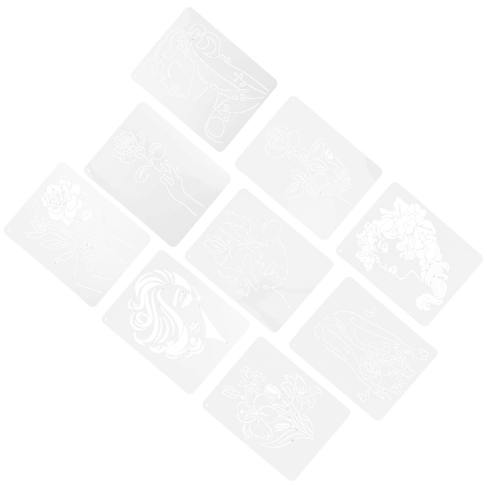 Floral Stencil Flower Stencils for Painting 9 Sheets Reusable Templates