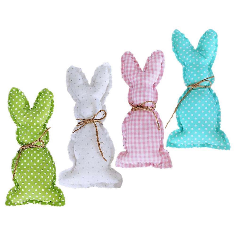 Easter Party Rabbit Cloth Art Rabbit Decoration for 4Pcs Mixed Color