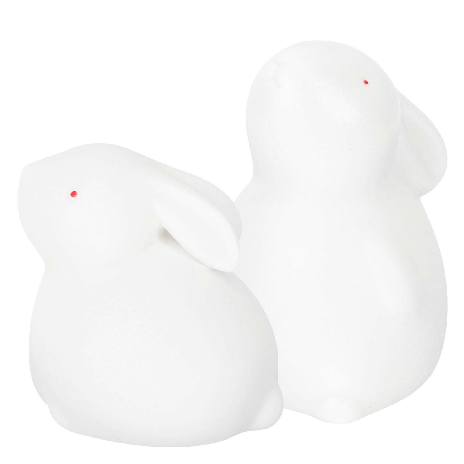 Ceramic Rabbit Figurine for Desktop Decoration 6Pcs White Rabbit Statues
