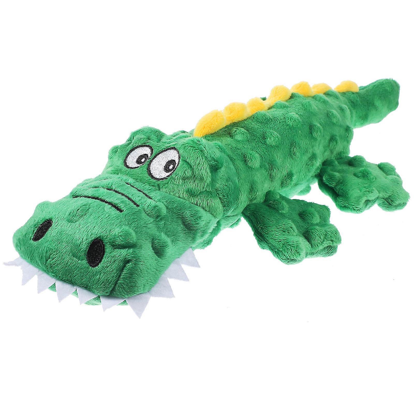 Squeaky Dog Toy Plush Molar Plaything for Puppies 2Pcs Cartoon Crocodile Shape