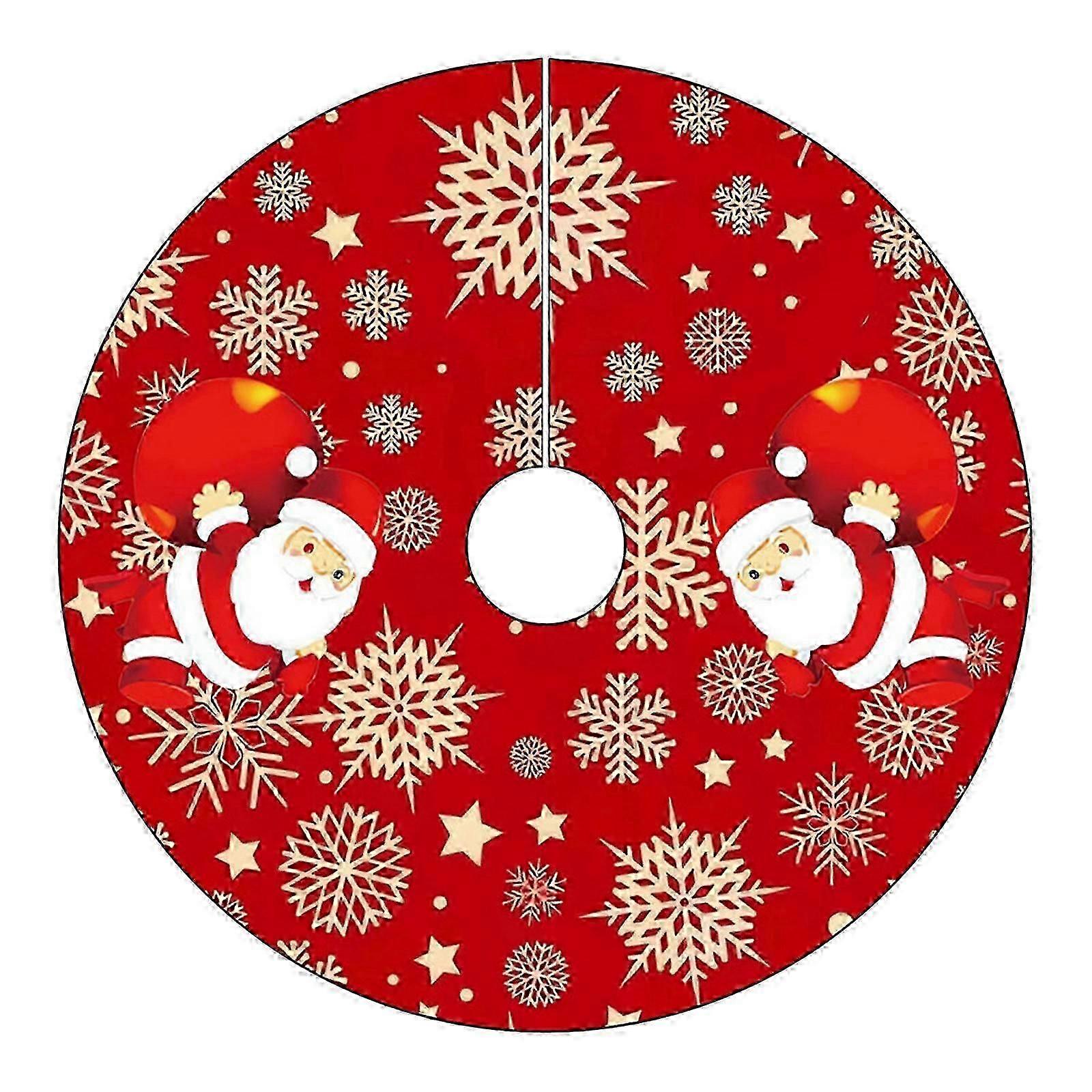 Christmas Tree Skirt - Santa Snowflake Decorations for Exquisite Holiday Decor