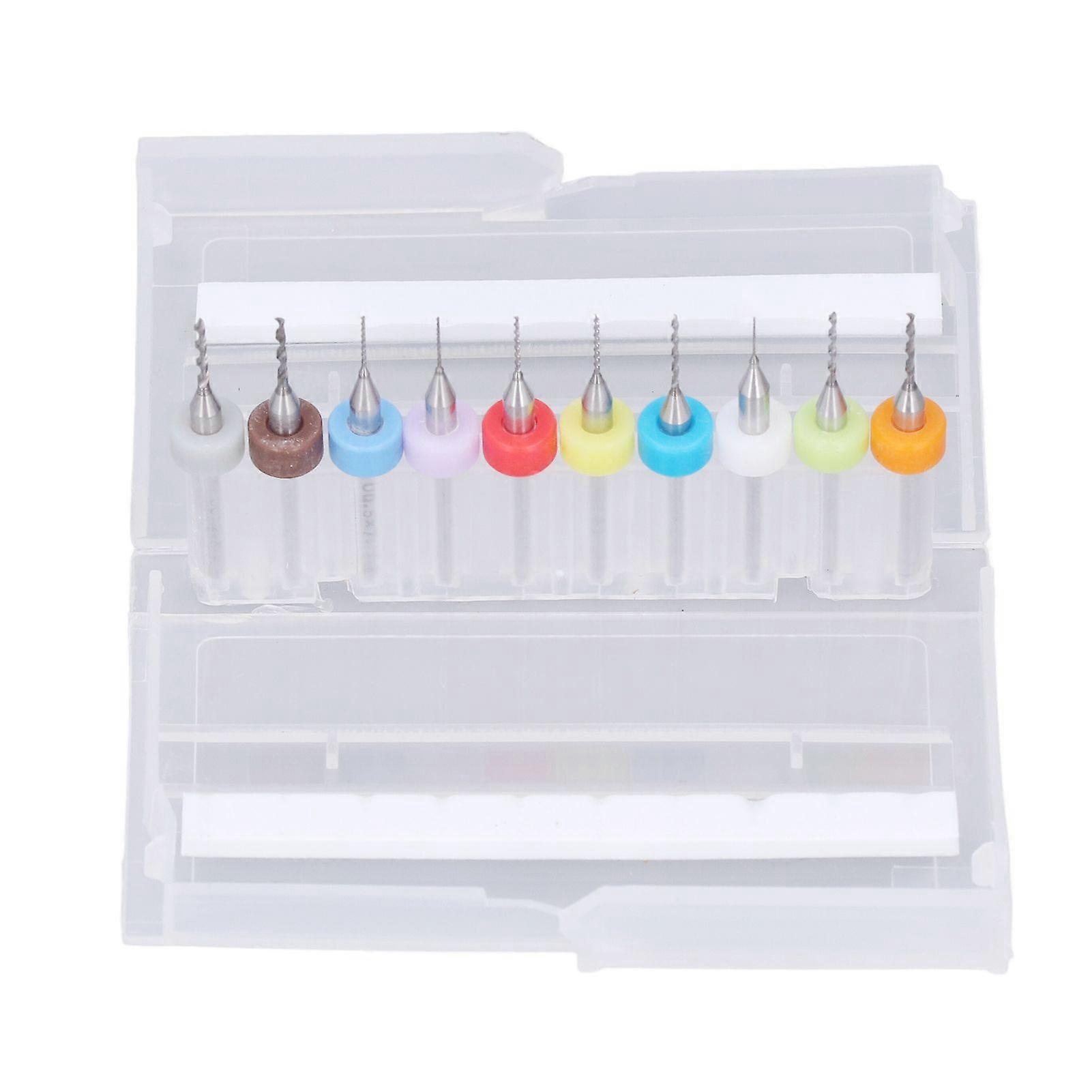 10Pcs Mini Drill Bit Fast Drilling High Wear Resistance High Toughness Tungsten Carbide Macro Drill Bits for Industry