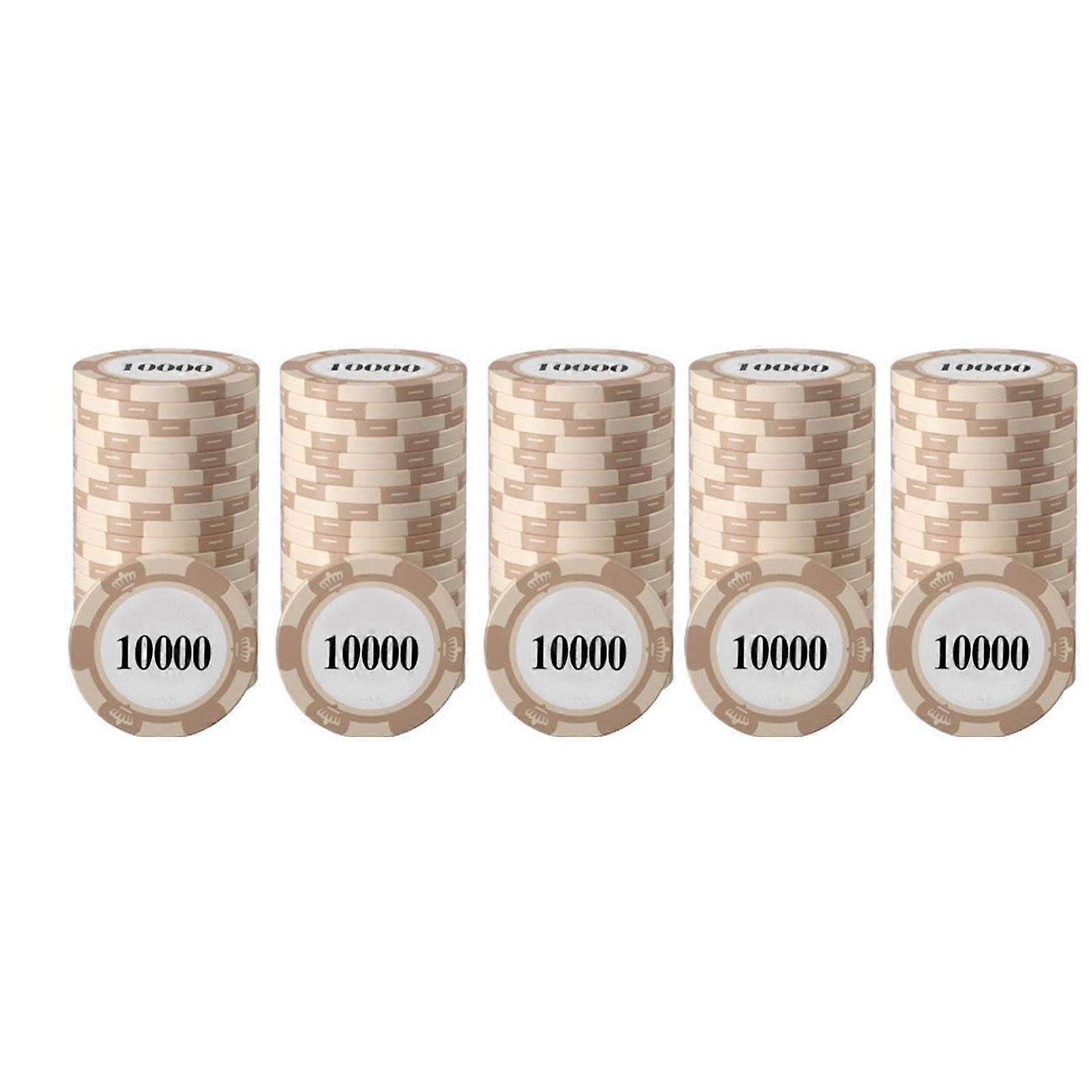 20pcs Poker Chip Set Clear Printing Large Numbers Professional Game Counting Discs for Board Game 10000