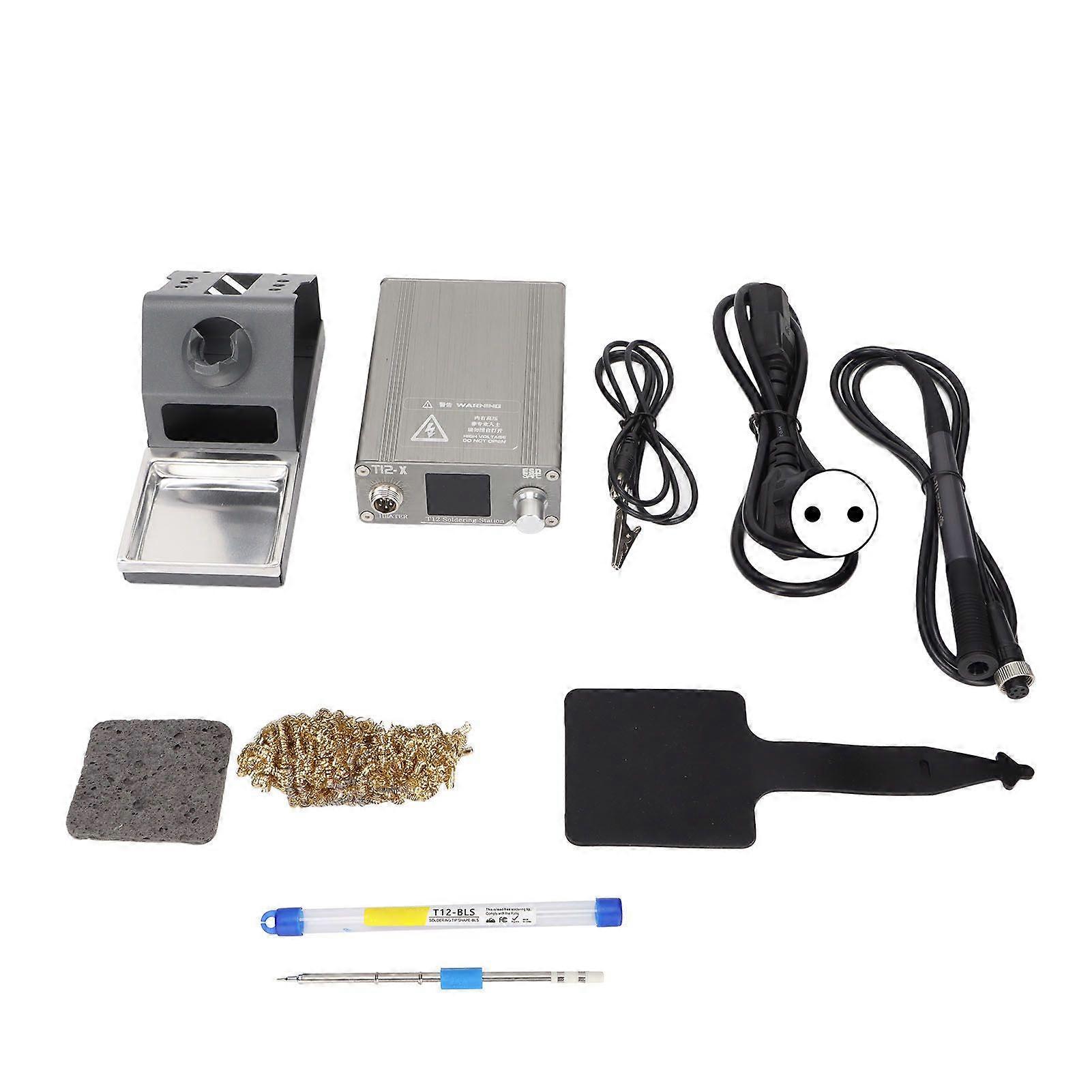 T12X Soldering Iron 75W Station Temperature Adjustable with LCD Digital Dispaly for DIY Repair Prise EU 100240V