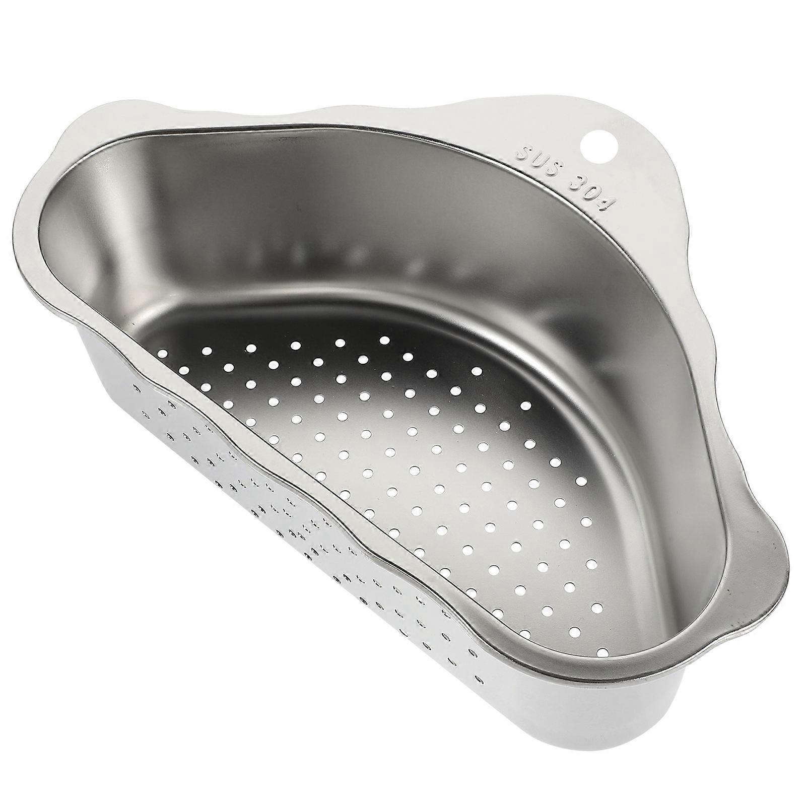 Silver Multifunction Sink Drain Basket for Vegetable Filtering 2Sets