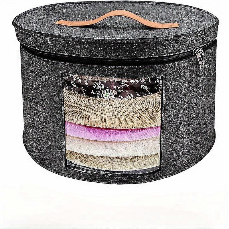 1PC Portable Hat Storage Box, Large Capacity Circular Travel Hat Container with Dust Cover, Toy and Clothing Storage Bag