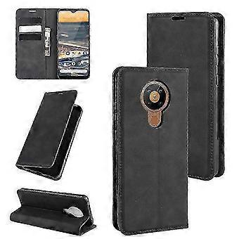 For Nokia 5.3 Retro Business Magnetic Leather Case with Card Slots Wallet and Phone Holder