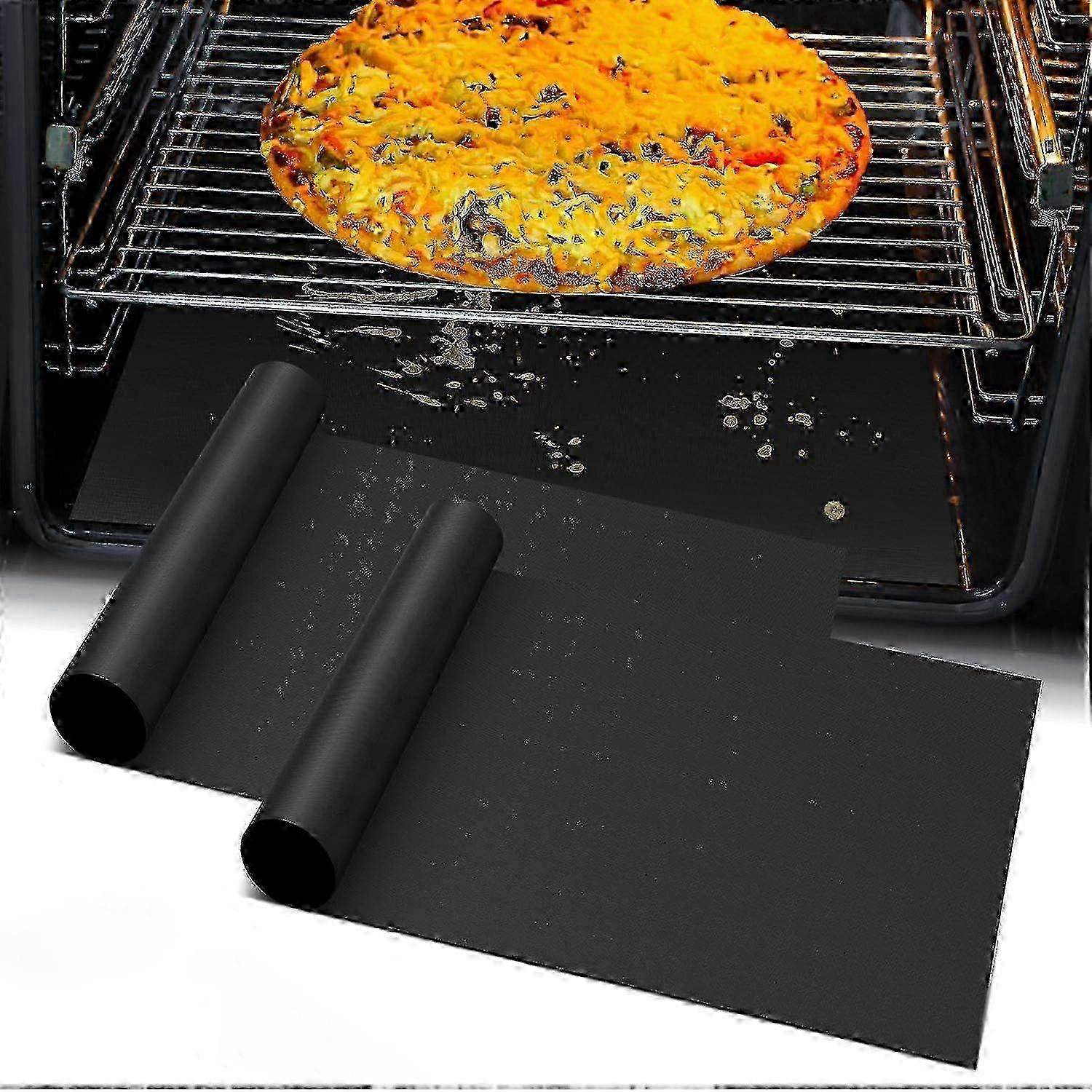 Ofenmatte für den Boden des Ofens, 2er-Pack Hochleistungs-Ofen-Teflonblätter, wiederverwendbare hitzebeständige Herdplattenschutz-Heißluftfritteuse, Grillmatte