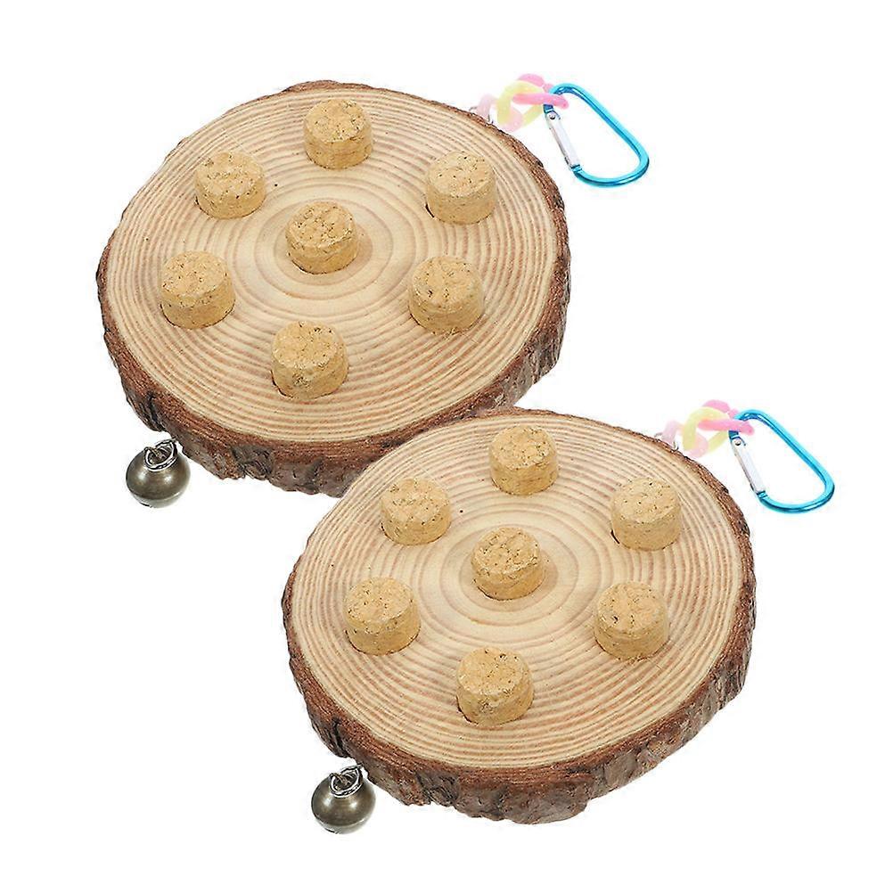 Parrot Chewing Toy Wooden Hanging Bird Plaything for Birds 4Pcs
