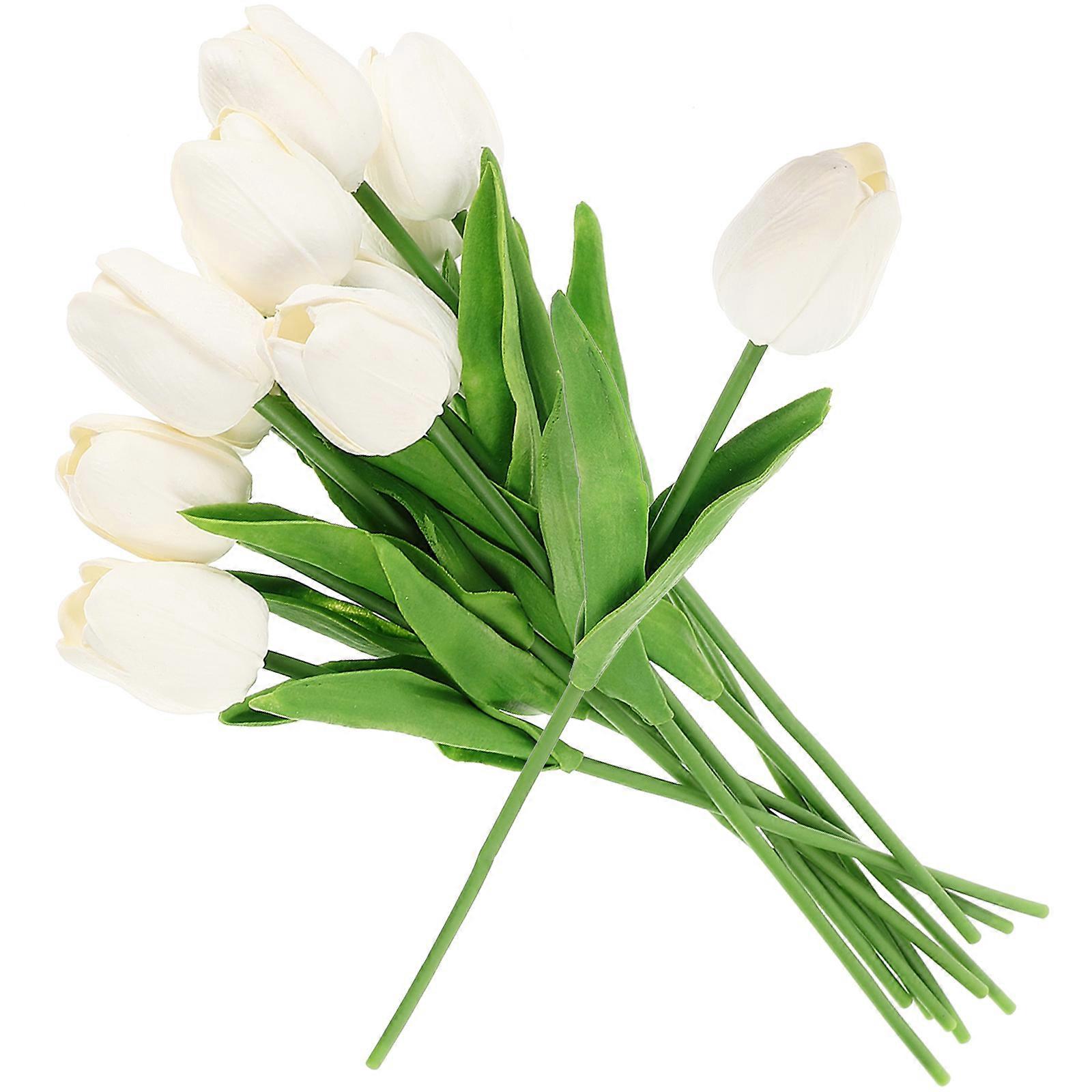 Artificial Tulips Floating Candles for Vase Fillers 36Pcs White