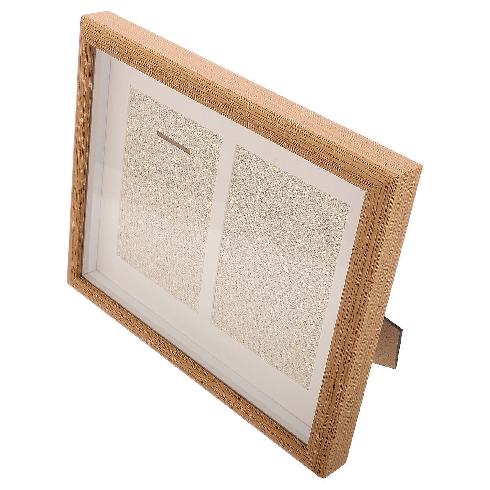 Wooden Marathon Medal Display Case for Displaying 2Pcs Sports Awards