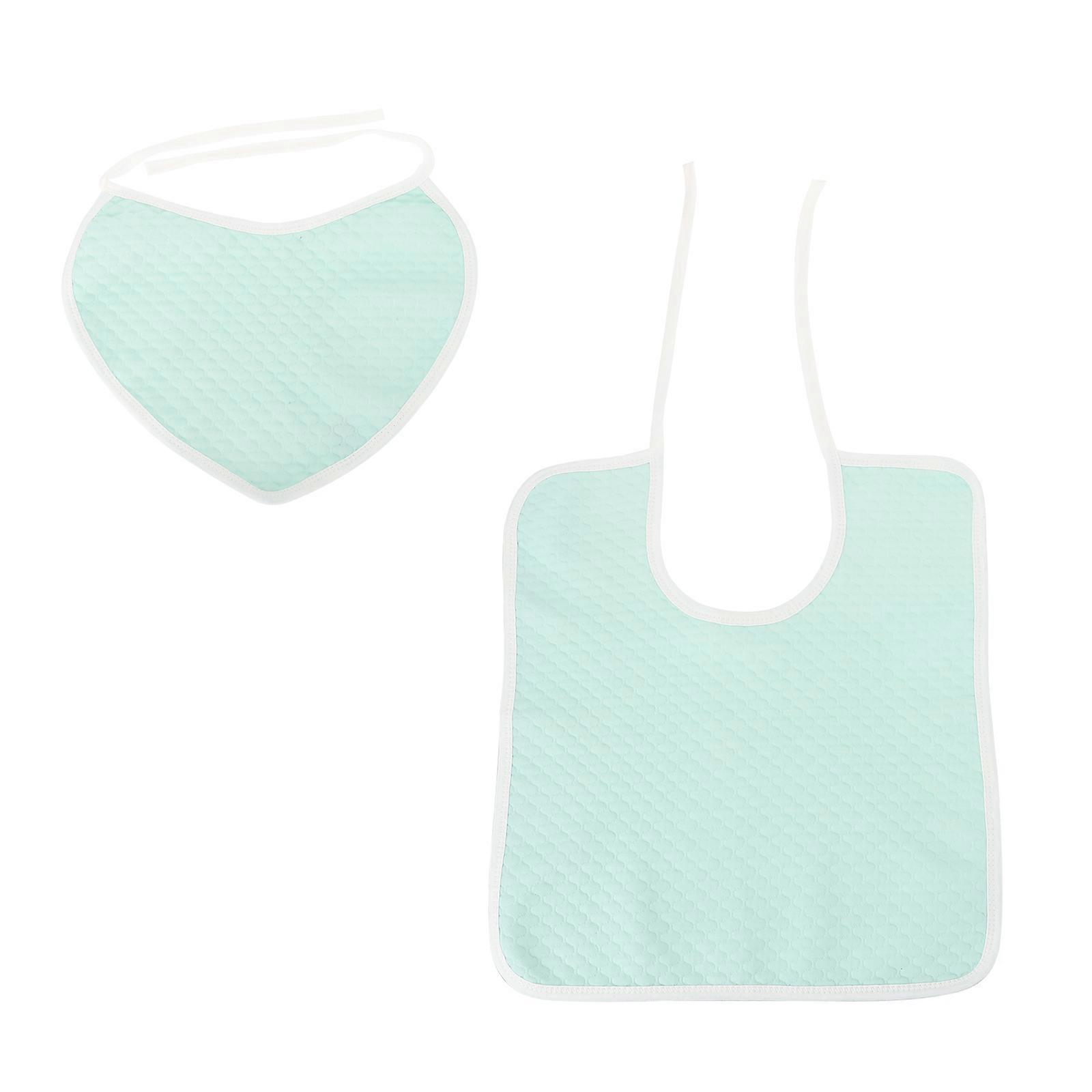 Absorbent Bibs Cotton for The Elderly Comfortable Bibs 4Pcs Light Green