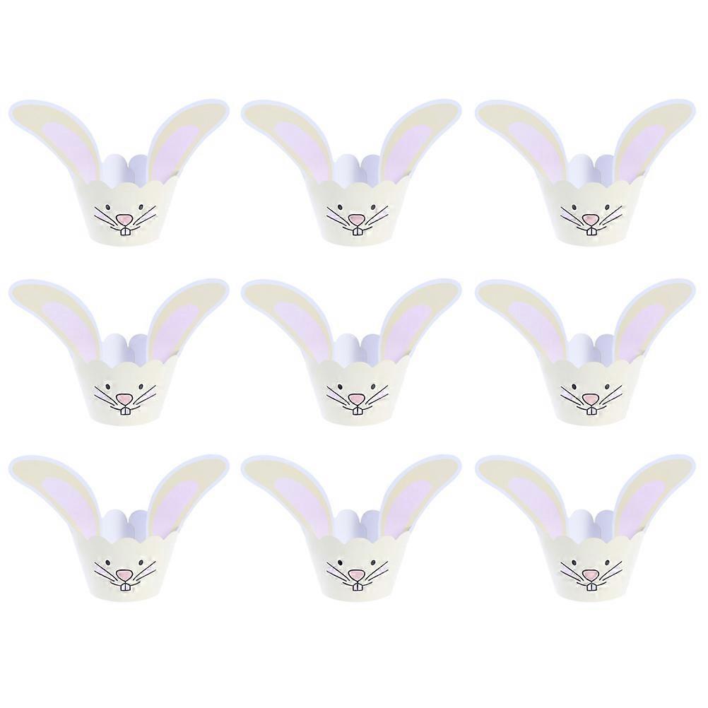 Paper Cake Wrapper Easter Rabbit Ear Cake Wrapper for Decoration 72Pcs Light Yellow