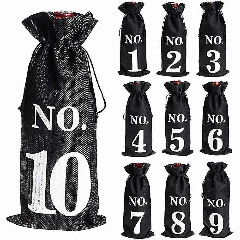 Burlap Wine Bags for Blind Tasting - Drawstring Closure, Reusable Bottle Sleeves (1 to 10 Pack)