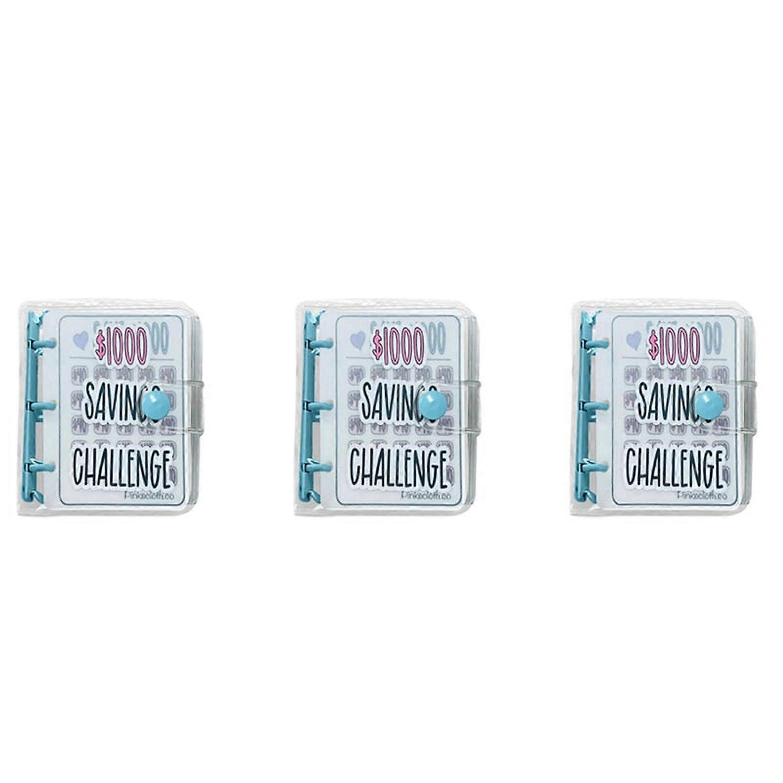 3X 1000 Savings Challenge Binder, Money Saving Binder, Savings Challenges Book with Envelopes, A