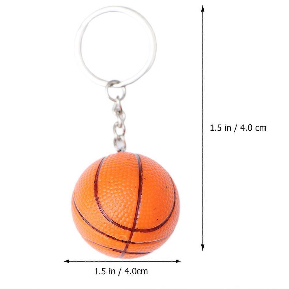 Keychains Basketball Design Durable Orange 4 x 4 x 4 Cm Round 4Pcs