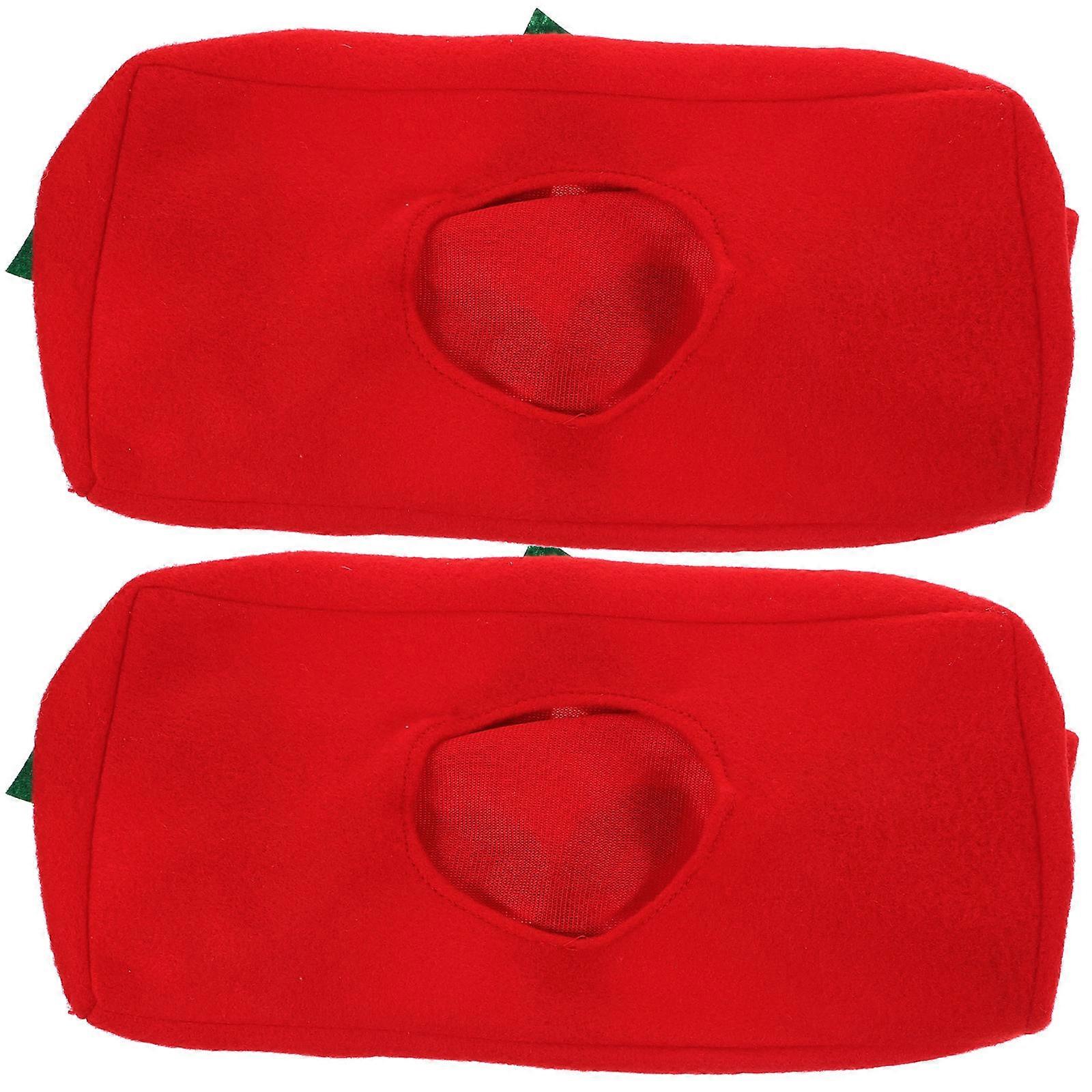 Household Tissue Boxes for Storage 6Pcs Red Fabric Folding Napkin Holders