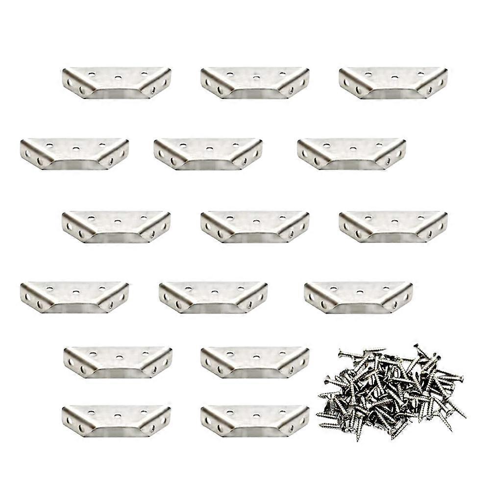 Triangle Corner Brace Angle Brackets Made Of Stainless Steel For DIY Enthusiasts Assembly 6.8X2.3X1.3CM Support Structure 48 Sets