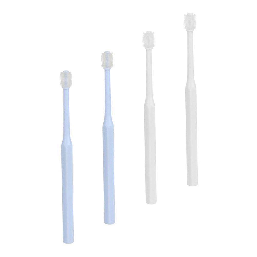Soft Pet Toothbrush For Pets Ergonomic Handle Round Shape 15.50X1.30X1.30CM Remove Oral Stains 4Set